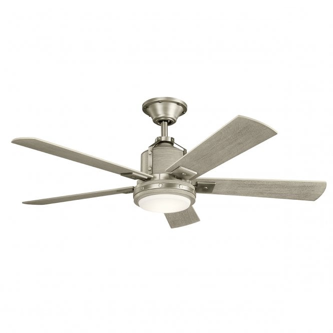 COLERNE Ceiling Fan With Light in Brushed Nickel
