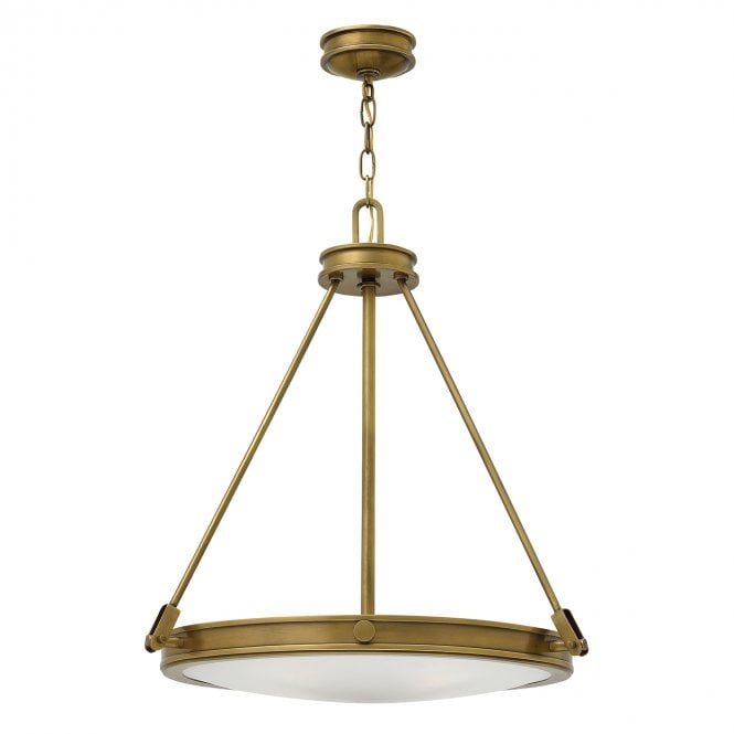 COLLIER brass ceiling pendant with opal glass diffuser