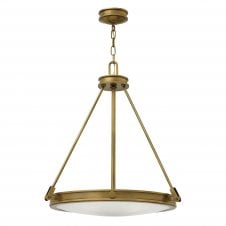 COLLIER brass ceiling pendant with opal glass diffuser