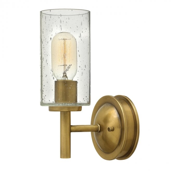 COLLIER heritage brass single wall light with glass shade