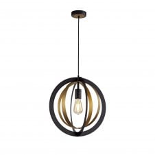 COMPASS Gyroscope Style Ceiling Pendant Black/Satin Gold