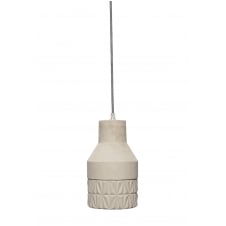 concrete ceiling pendant light with groove detailing