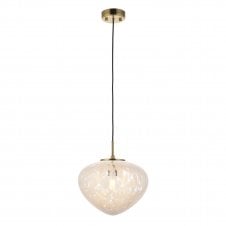 CONFETTI Ceiling Pendant in Satin Brass with White Confetti Glass