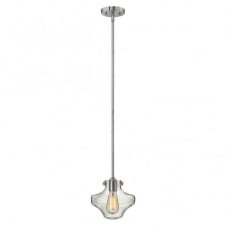 vintage chrome ceiling pendant with clear glass shade
