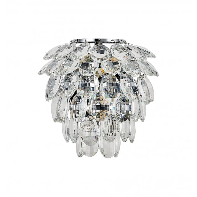 Coniston 2 Light IP44 Bathroom Wall Light Polished Chrome & Crystal