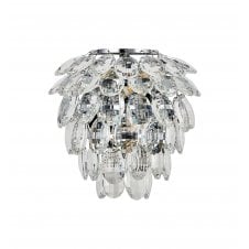 2 Light bathroom wall light in polished chrome and crystal