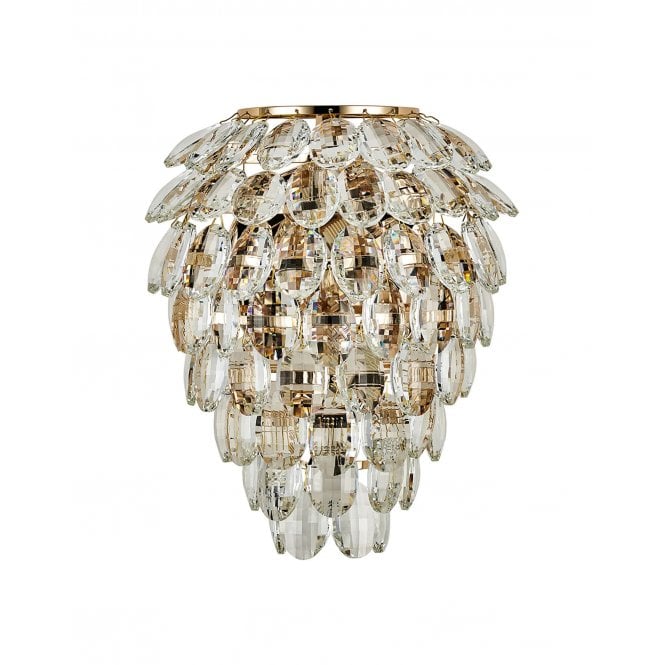 Coniston 4 Light IP44 Bathroom Wall Light French Gold & Crystal