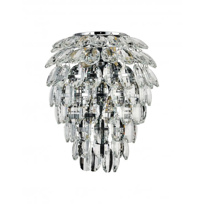 Coniston 4 Light IP44 Bathroom Wall Light Polished Chrome & Crystal
