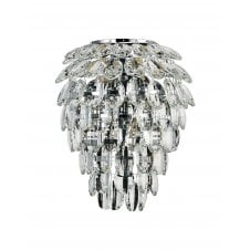 4 Light bathroom wall light in polished chrome and crystal