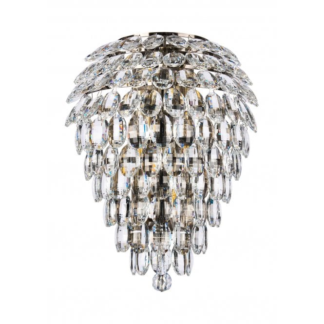 Coniston 6 Light Bathroom Wall Light in Antique Brass and Crystal