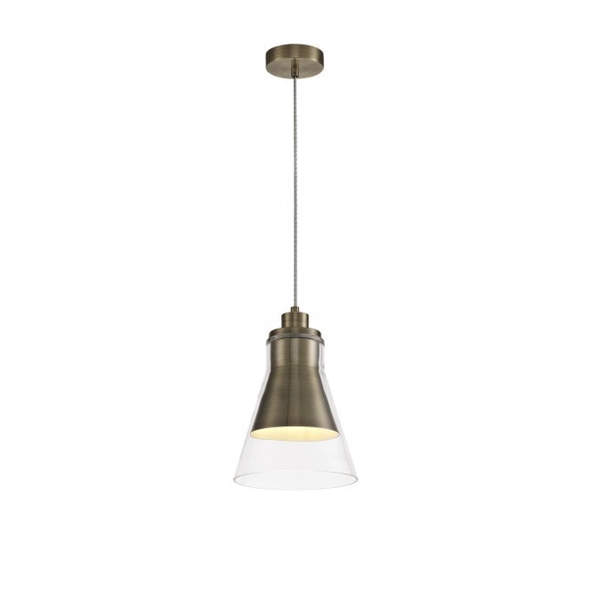 CONOID Ceiling Pendant Antique Brass Clear Glass