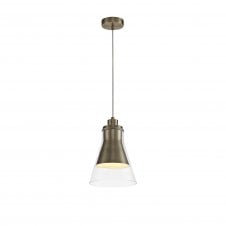 CONOID Ceiling Pendant Antique Brass Clear Glass