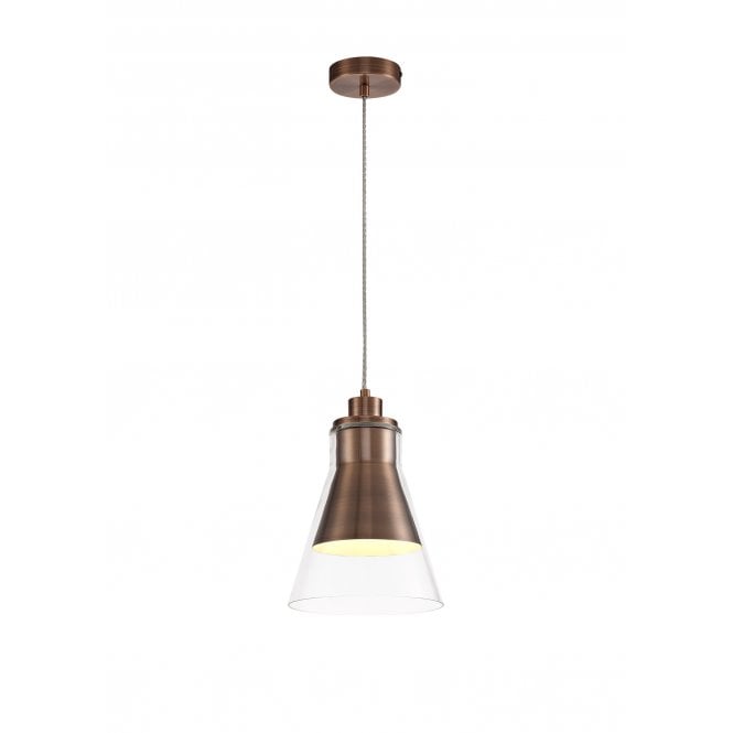 CONOID Ceiling Pendant Antique Copper Clear Glass