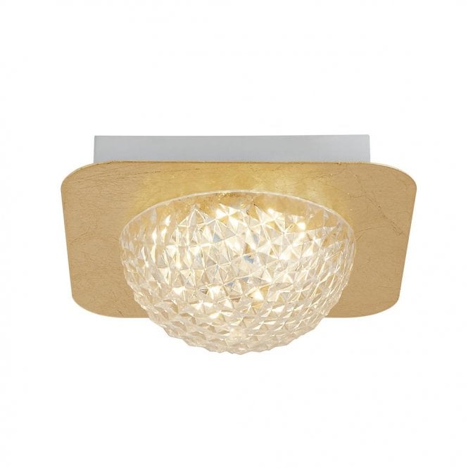 CONVEX Gold, Clear, White Ceiling Light with Acrylic shade