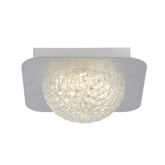 CONVEX Silver leaf, Clear, White Ceiling Light with Acrylic shade
