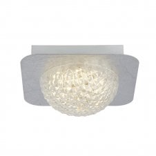 CONVEX Silver leaf, Clear, White Ceiling Light with Acrylic shade