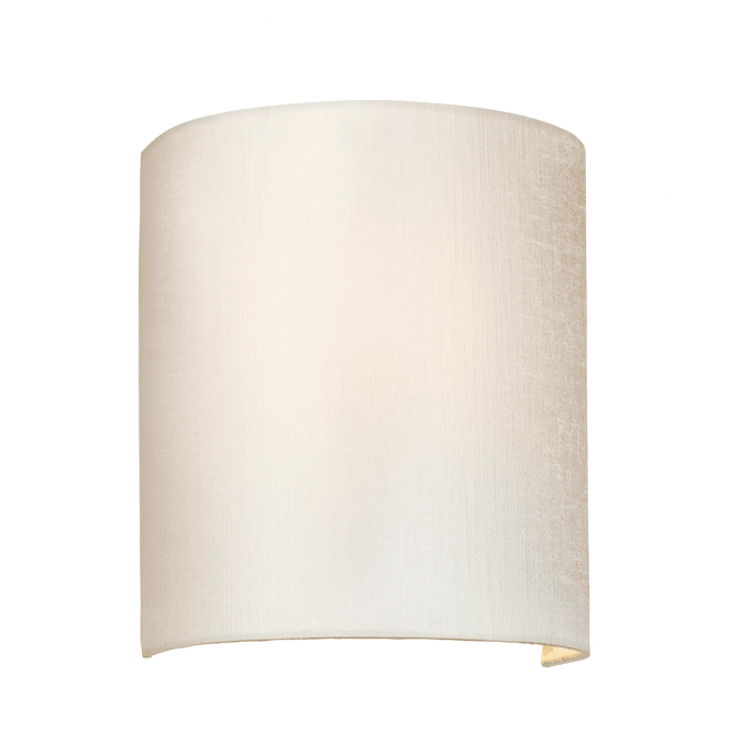 COOPER Small Curved Wall Light with Polished Chrome Back Plate and Ivory Silk Shade
