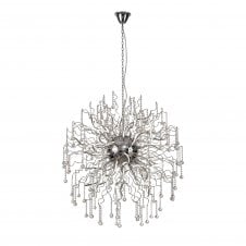 CORKSCREW Extra Large LED Ceiling Pendant Light Polished Chrome and Crystal Glass with 3 year warranty