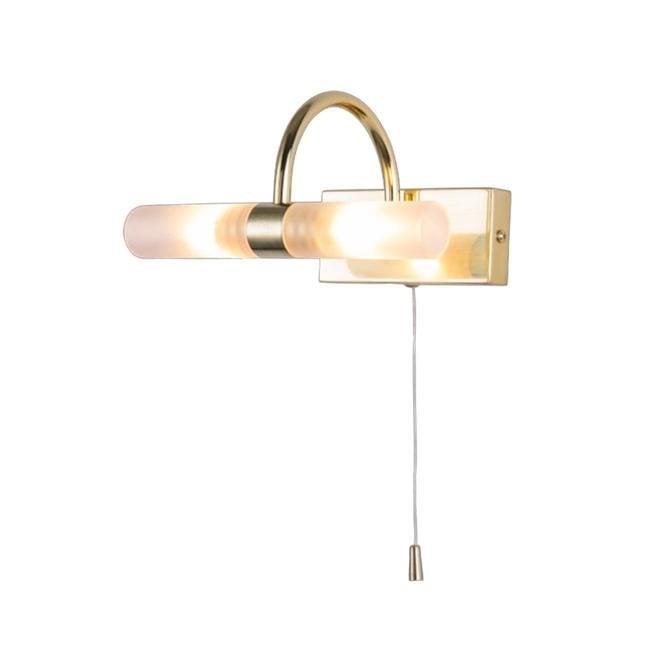 CORVUS Switched Bathroom Wall Light in Satin Brass