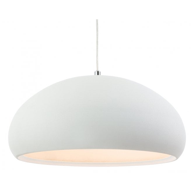 COSTA rough sand ceiling pendant in white finish