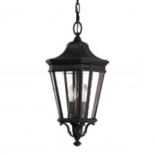 medium sized black traditional outdoor hanging lantern - IP23