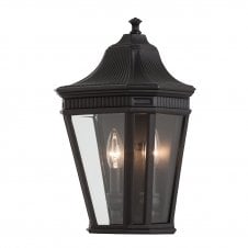 traditional black outdoor half wall lantern - IP44