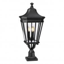 large outdoor traditional pedestal light in black - IP44