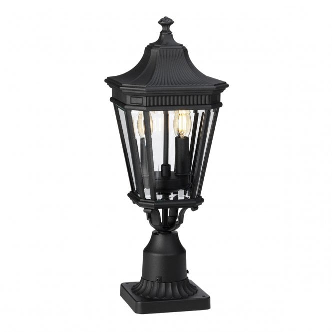 COTSWOLD LANE traditional black pedestal lantern (medium)