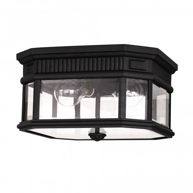 COTSWOLD LANE traditional flush mount outdoor light (black)