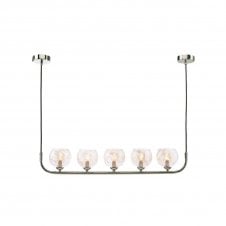 CRADLE 5 Light Bar Pendant in Chrome with GL16 Champagne Organic Glass Shade