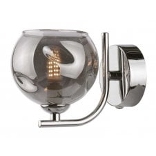 Wall Light Chrome With GL15 Smoked Organic Glass Shade
