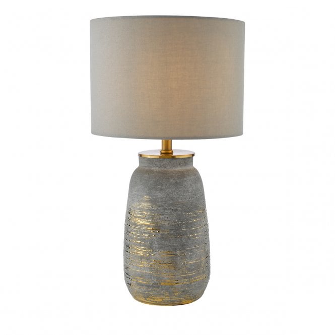 Creon Grey and Antique Brass Ceramic Table Lamp (Base Only)