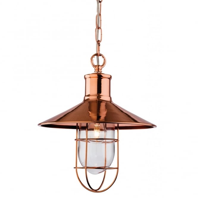 CRESCENT rustic design ceiling pendant in copper