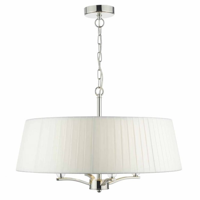 CRISTEN 4 light pendant in polished nickel with surround shade