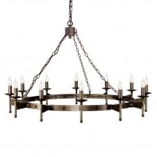 Large Medieval Wrought Iron Chandelier 