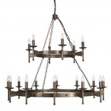 Very Large Wrought Iron Medieval Chandelier 