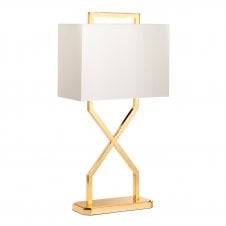 CROSS Table Lamp | Polished Gold & Ivory Shade