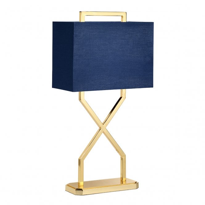 CROSS Table Lamp with Navy Blue Shade