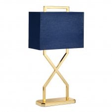 Navy Blue and Gold Table Lamp