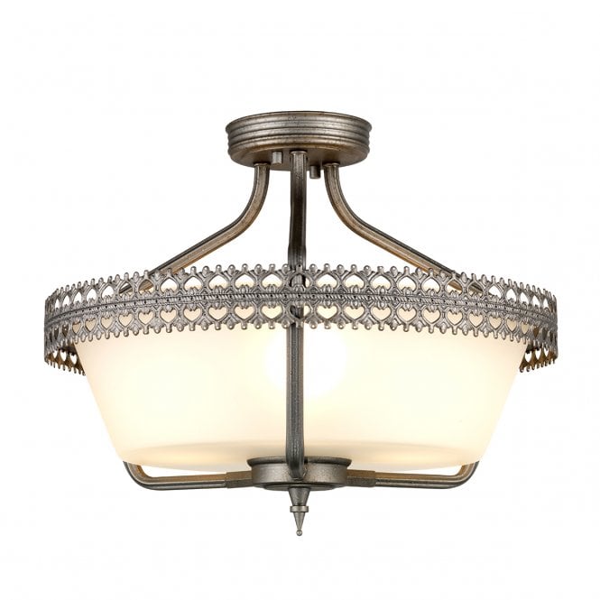 CROWN heritage style dual mount ceiling light in iron gate finish