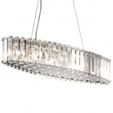 decorative long crystal ceiling bar pendant for dining room tables and kitchen islands