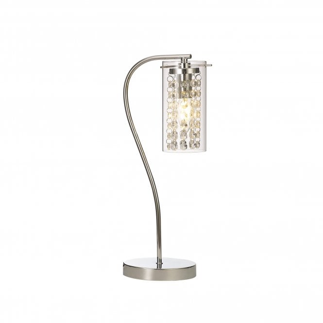 CRYSTALDEW Table Lamp Switched | Polished Chrome and Crystal and Glass