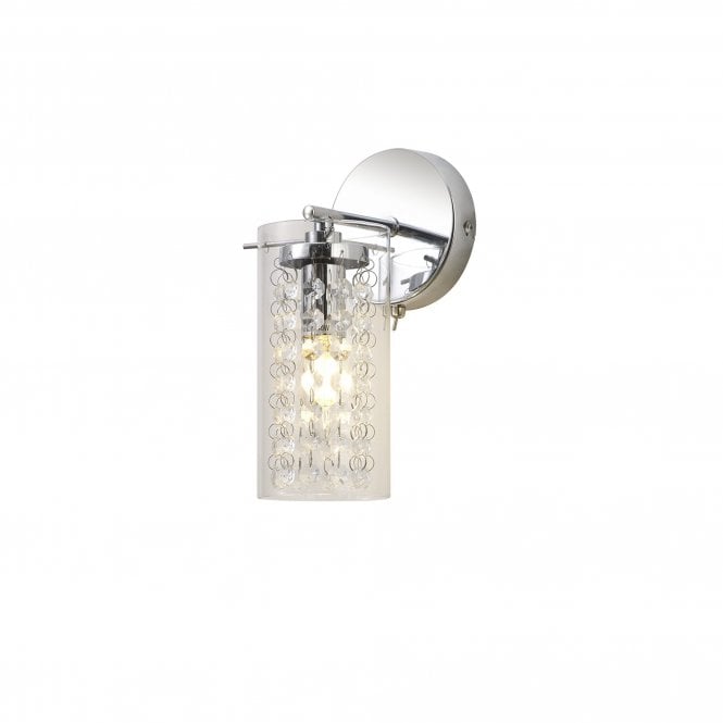 CRYSTALDEW Wall Lamp Switched | Polished Chrome and Crystal and Glass