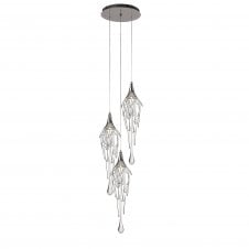 CRYZMELT 3 Light Ceiling Pendant Cluster Polished Chrome