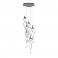 CRYZMELT 5 Light Ceiling Pendant Cluster Polished Chrome