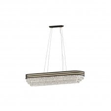 CUBA 11 Light Crystal Pendant Bar in Gold and Matt Black with Crystal