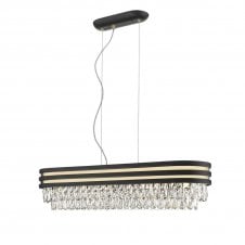 CUBA 6 Light Crystal Bar in Gold and Matt Black with Crystal