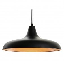 CURTIS modern ceiling pendant in matte black with copper inner