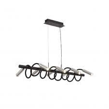 CUSTOM 8 Light LED Ceiling Pendant Bar with Adjustable Arms Dimmable Black/Aluminium with 3 year warranty
