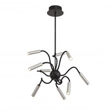 CUSTOM 9 Light LED Ceiling Pendant with Adjustable Arms Dimmable Black/Aluminium with 3 year warranty